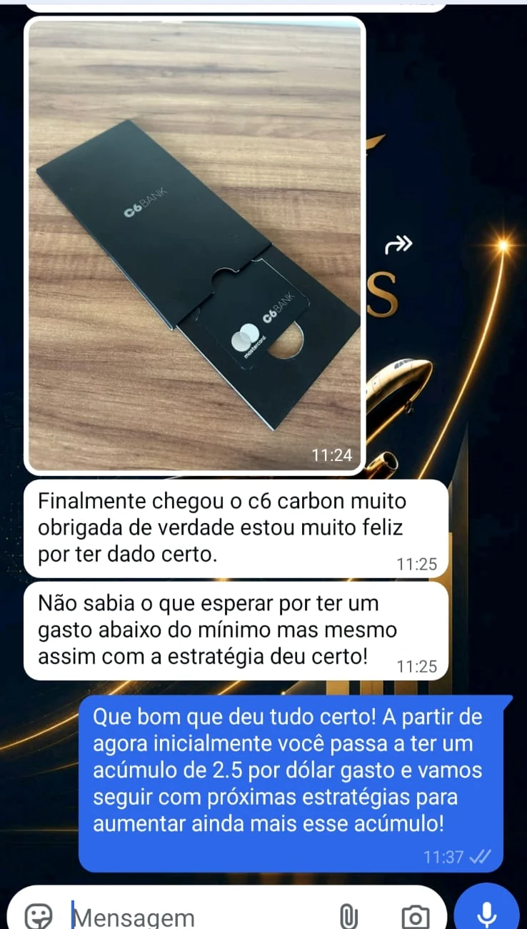 Do cartão comum ao C6 Carbon