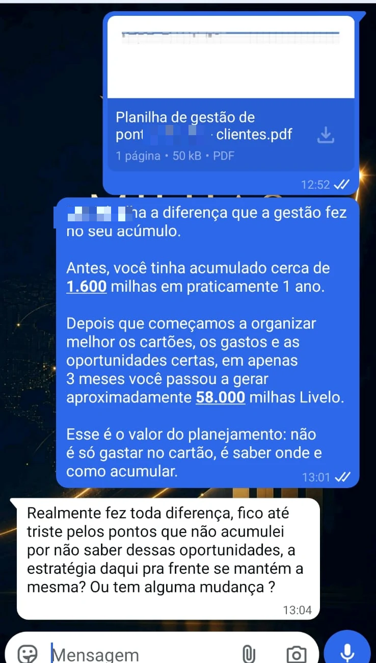 De 1.600 para 58.000 milhas